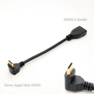 Down angled Mini HDMI Male to HDMI female adapter cable